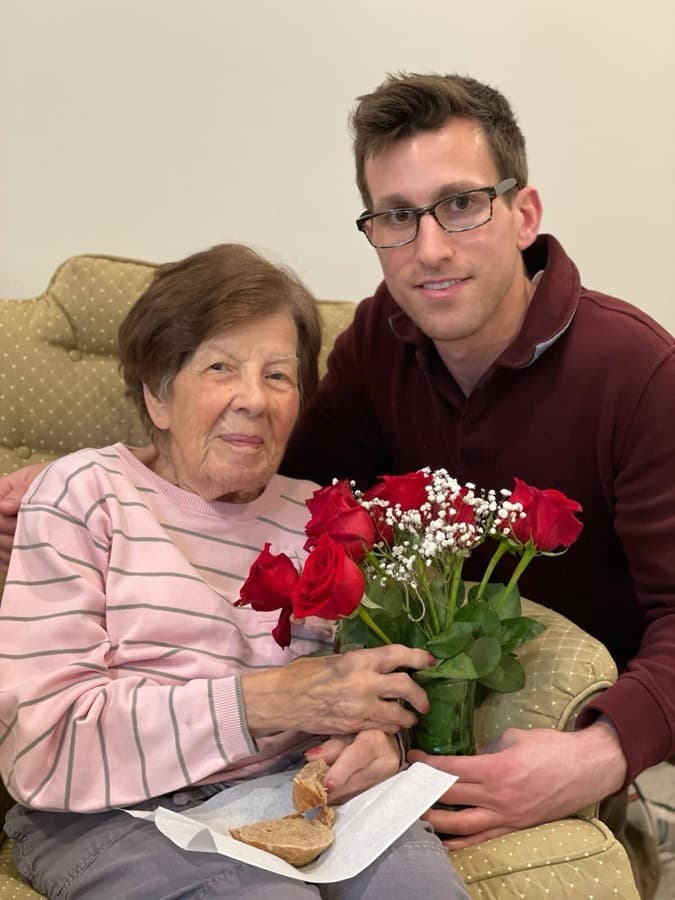 Parker with his grandmother
